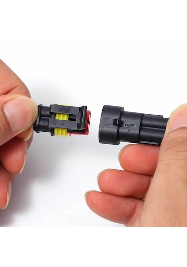 2 Pin Kablolu Su Geçirmez Konnektör Çift Ip65 200mm Kilitli