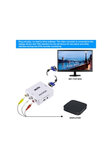 Samdoo Av'den Vga'ya Mini Video Dönüştürücü - Rca Girişli Hd Dönüşüm Kutusu