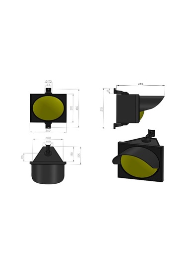 300 Mm Power Ledli Tekli Sinyal Verici, Trafik Lambası-575