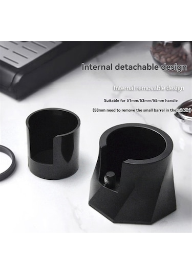 Xurunkeji 51/53/58mm Saplı Kahve Tamper Tutucu, Kaymaz Tabanlı, Kafe, Restoran Ve Dükkanlar İçin Yüksekliği Ayarlanabilir Düzenleyici Siyah