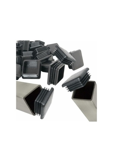 Novahub Kare Boru Kapakları, Sandalye Ayağı İçin 50mm Kare Uç Kapağı, Siyah, 20 Adet -