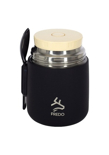 Duo Dine Bebek Siyah Mama Kabı & Yemek Saklama Termosu, Mug - 8 Saat Sıcak, 12 Saat Soğuk Tutma 500 Ml Siyah