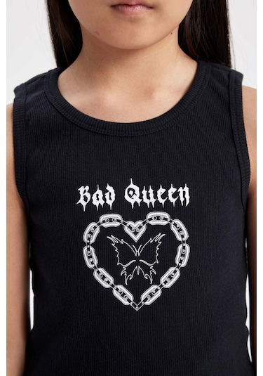 DeFacto Kız Çocuk Bisiklet Yaka Baskılı Atlet C4943A824SMBK81