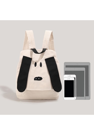 Charhp&kejnt Otantik Karikatür Sırt Çantası 2023 Yeni Sevimli Öğrenci Kanvas Çanta Basit Çok Yönlü Okul Çantası Beyaz