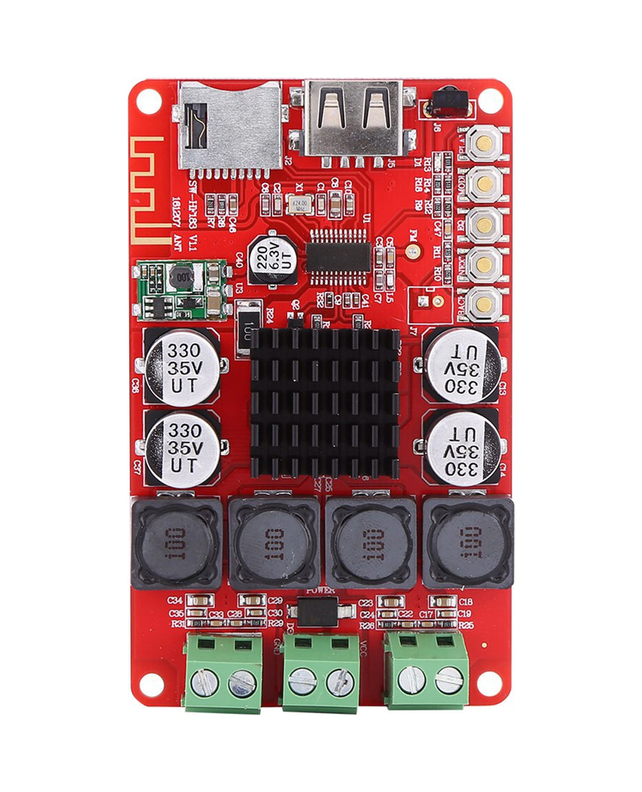 Tenfowee Tpa3116 Bluetooth Ses Amfi Kartı 50w+50w, Uzak Kumanda, Mikrofon Desteği, Usb/tf Kart, Flac/wav/mp3 Çalma, Isı Dağıtıcı - Hf183