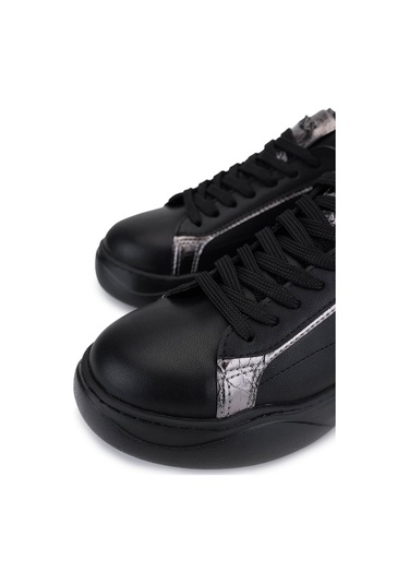Tamer Tanca Kadın Suni Deri Siyah/antrasit Sneakers & Spor Ayakkabı 1009 2200 Bn Ayk Sk25-26 Sıyah/antrasıt Siyah