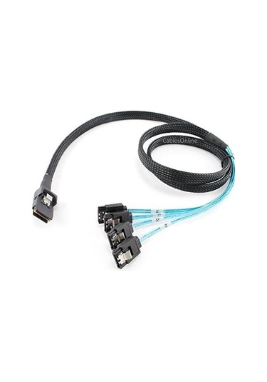 Cablesonline 39in Dahili Sff-8087 Mini Sas Erkek W/4x Sata 7 Pimli Dişi Kablo Sas-4e39