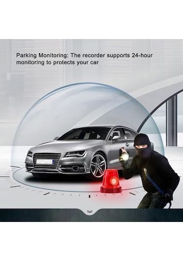 Xindoker Araba İç Ve Ön Kameralı Sürücü Kaydedici 1440p 3.5" Ekran 170 Geniş Açı Gölgesiz Gece Görüşü Park Monitörü Döner Lensli Siyah