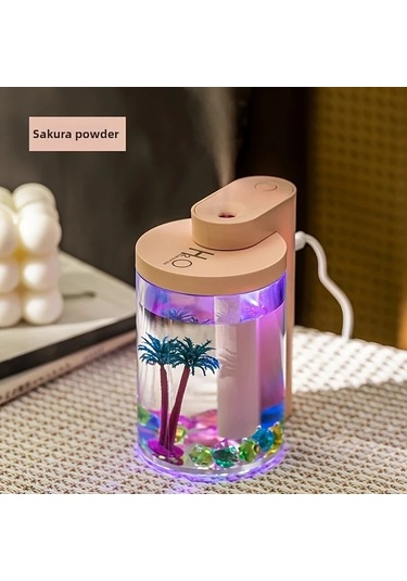 Techbloom 2025 Yeni Mikro Peyzaj Nemlendirici Landscape Style Pink Usb Güçlü Sessiz Esansiyel Yağ Difüzörü Hava Temizleyici Dekor