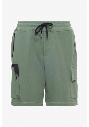 Regular Fit Normal Kesim Normal Bel Yeşil Sweat Şort W241469300 Yeşil