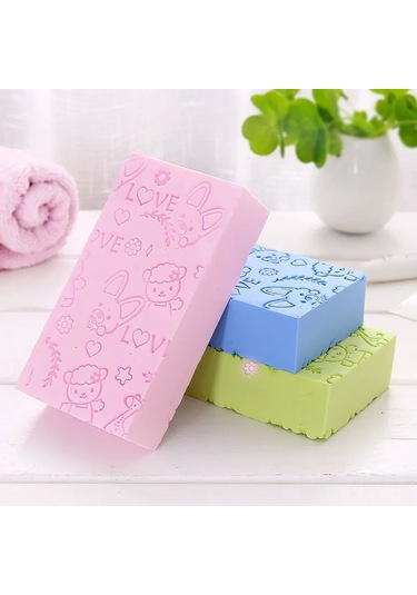 Yaozixa Çocuklar İçin Yumuşak Yıkama Spongesi - Yüksek Yoğunlukta Temizleme Gücü, Masajlı, Ev Kullanıma Uygun Sarı