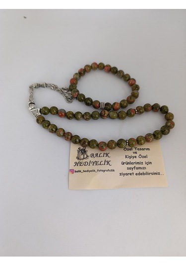 Doğaltaş Tespih-bileklik Takım Ahşap Kutulu /unakit Taşı Unakt-10 Haki