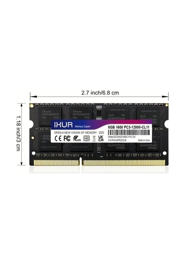 Globalbloom Ixur 8gb Ddr3 1600mhz Sodımm Dizüstü Bellek Ram Yükseltme Modülü