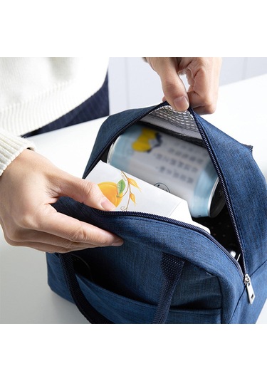 Lichen Termal Yalıtımlı Öğle Yemeği Çantası Taşınabilir Isı Siyah