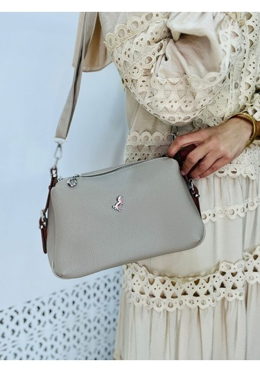 Miami Polo Clup Yumuşak Suni Deri Çapraz Askılı El Çanta Bej