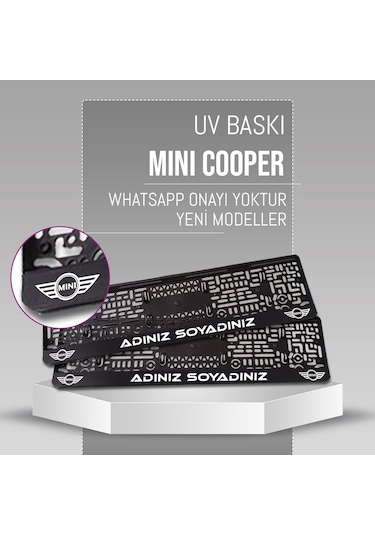 Mini Cooper Plakalık, 2 Adet Premium Uv Baskı, Plakalıkhane