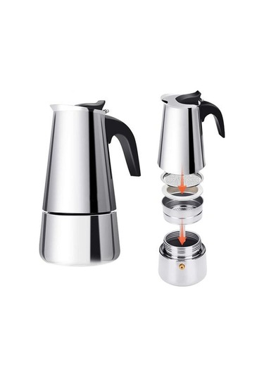 Paslanmaz Çelik Cezve Moka Pot Kahve Makinesi Mocha Espresso Latte Percolator Brewer Latte Kahve Araçları Kahve Tencere