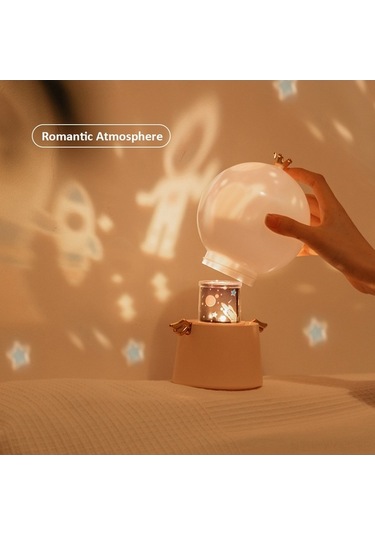 360 Dönen Led Gece Lambası: Romantik Müzik Kutusu İle Rahatlatıcı Yatak Odası Aydınlatması Diğer Diğer