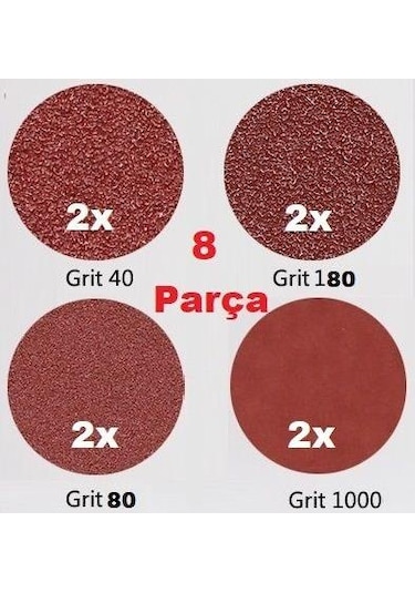 Cırtlı Taban 8 Adet Cırtlı Zımpara Spiral Avuç Taşlama