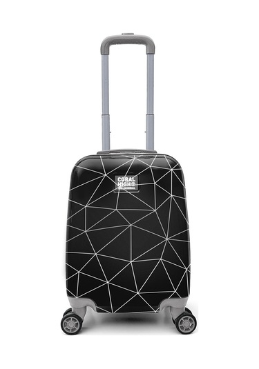 Coral High Renkli Desenli Mini Kabin Boy Valiz 40cm 16763 Siyah