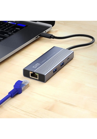 Dm Chb061 Type-c To 4k Hdmı 3 Usb3.0 Gigabit Ethernet Pd 60w Çoklayıcı Hub
