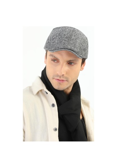 Kışlık Spor Kasket Siyah-Beyaz Beyaz - Siyah