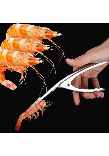 Paslanmaz Çelik Karides Soyucu Karides Deveiner Soyma Cihazı Yaratıcı Mutfak Aletleri Gümüş