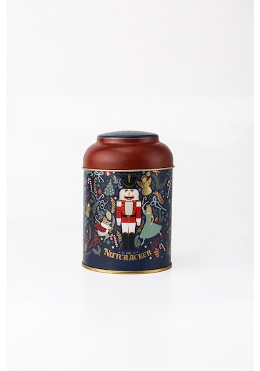 Tales Nutcracker Desenli Yuvarlak Metal Kutu, 9 X 11 Cm, 0.6 Lt