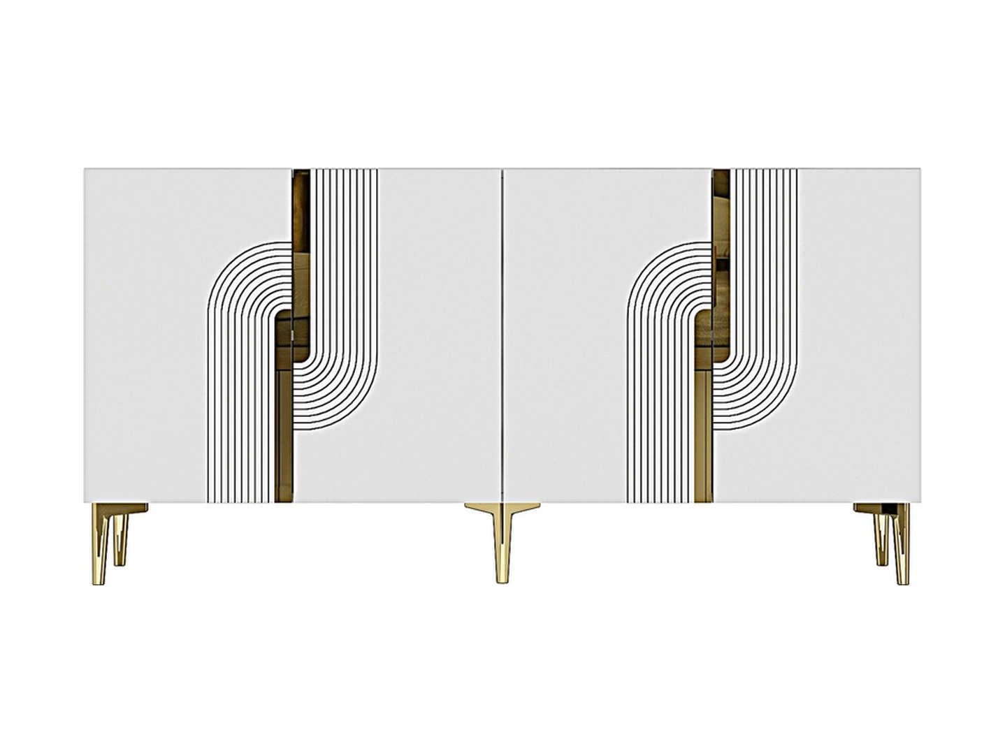 Ka1516bg Meyra150 Konsol, Kahve Köşesi, Tv Sehpası Beyaz-gold 150cm Beyaz