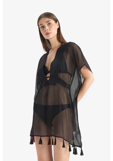 DeFacto 	Siyah Şifon Kimono-Fall in Love Z9958AZ25SMBK27