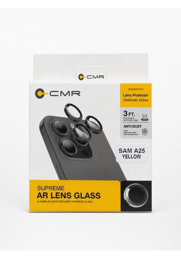 Cmr Supreme Serisi Safir Kamera Lens Koruyucu Samsung Uyumlu A25 Sarı