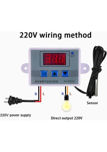 Dijital Termostat Sıcaklık Kontrol 220 Volt 10 Amper 1500 Watt