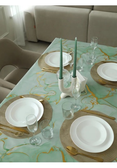 Dom Remi Su Geçirmez Kumaş Masa Örtüsü 110x140 Cm 338390068 Altın Rengi