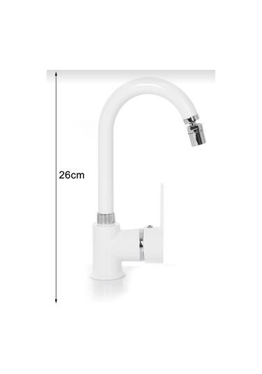 Beyaz Krom Armut Oynar Başlıklı Lavabo Bataryası Çeşmesi