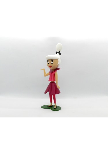 Retro-fütüristik Uzay Çağı Kadın Figürü - Pembe Elbiseli Modern Biblo
