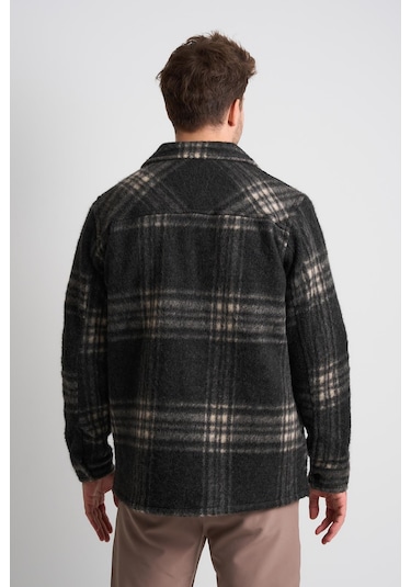 Alexandergardı Erkek Ekoseli Cep Detaylı Yünlü Ceket Ec-1005 Antrasit