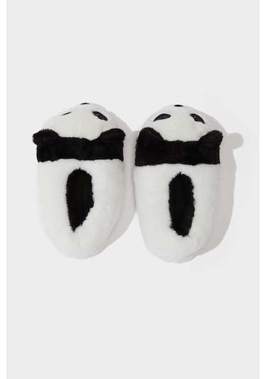 Defacto Kadın Panda Temalı Düz Taban Panduf C8509ax25wnwt55 Beyaz-wt55