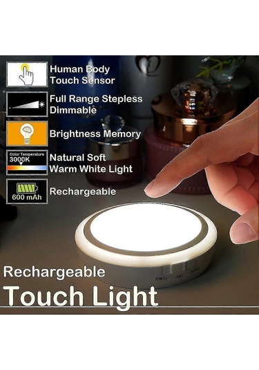 Şarj Edilebilir Dokunmatik Zamanlayıcılı Işık, Kısılabilir Çocuk Çok Renkli