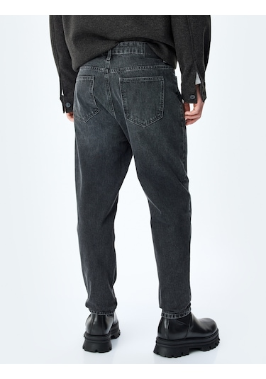 Koton Cepli Normal Bel Loose Fit Jean Pantolon - Steve Jean Gri 5wam40105ıd Gri