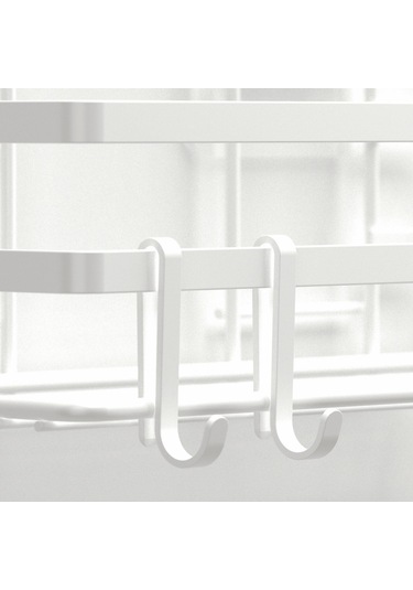 Teknotel Yapışkanlı Kancalı 2 Adet Banyo Rafı Beyaz St281h Mat Siyah