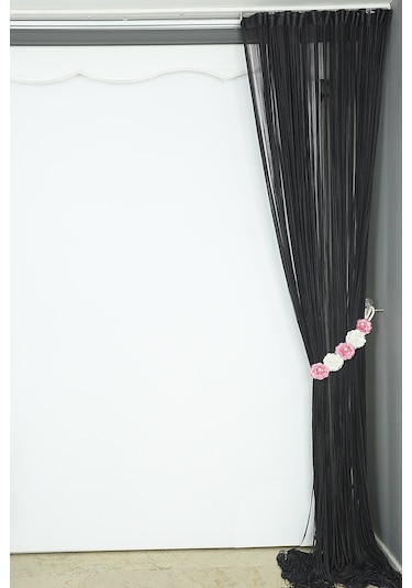 Düz İp Model 180 Cm En 280 Cm Boy Antrasit Renk Hazır İp Perde Antrasit