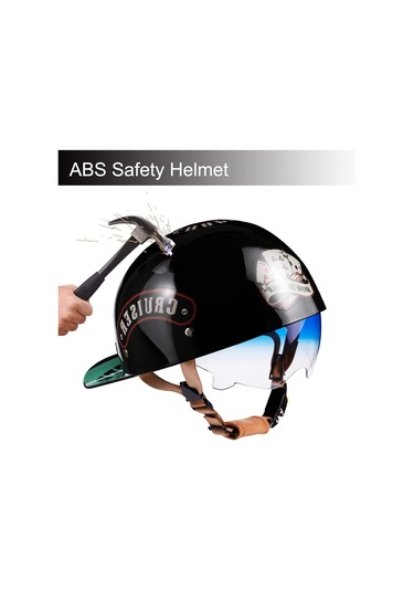 Beyzbol Kapağı Motosiklet Yarım Kask, Moda Vintage Street Yetişkinler Erkek Kadın Açık Yüz Beyaz