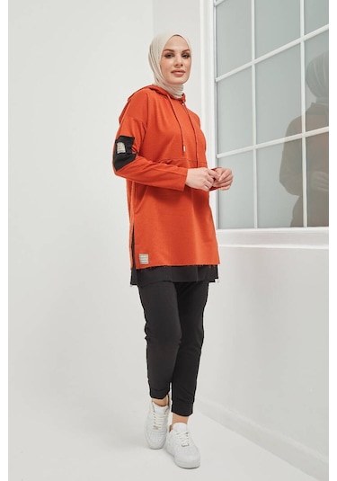 Pamuklu Tunik Pantolon  Eşofman Takım TRN2030 Kiremit