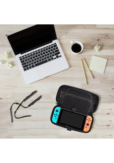 Nintendo Switch İçin Sert Taşıma Çantası, 20 Oyun, Konsol Ve Aksesuar İçin Saklama Alanlı Koruyucu Kılıf - Siyah