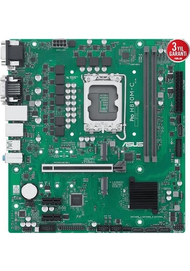 Asus Pro H810m-c Csm Ddr5 Hdmı-dp Typec Pcıe 5.0 1851p Matx Kurumsal Anakart