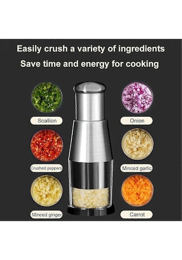 Gümüş Preslenmiş Sarımsak Doğrayıcı, Çok İşlevli Manuel Sarımsak Çok Renkli