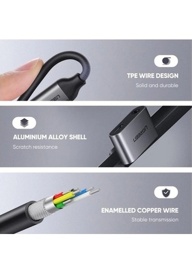 Ebitda Usb C 3.5 Mm Kulaklık Adaptörü, Şarj Ve Ses, Huawei Xiaomi Oneplus Nubia Cihazlar İçin, Uyumluluk Ve Hızlı Şarj