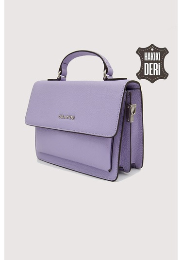 Hakiki Deri Kadın El Çantası Lila Smr9022 Lila