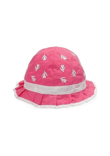 Bay Şapkacı Kız Çouk Yaprak Nakışlı Şapka 1101 Pembe