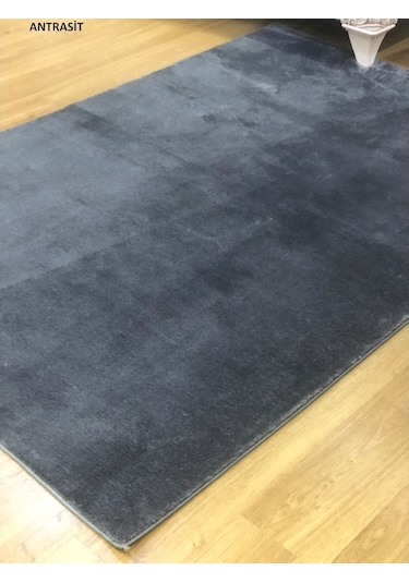 Kaymaz Taban Pofuduk Post Peluş Halı Beyaz-Antrasit-Vizon